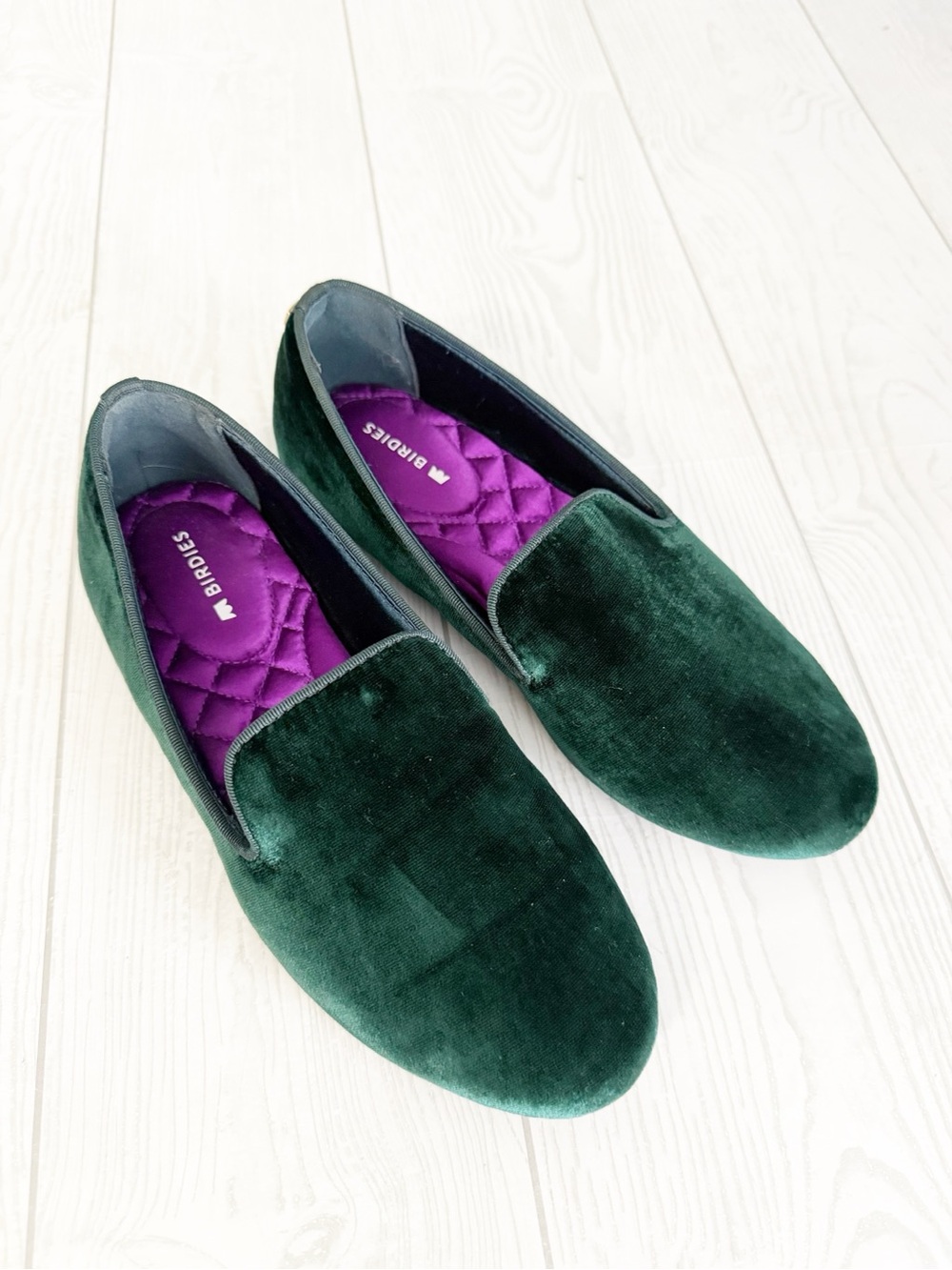 Birdies Starling Green Velvet Loafers